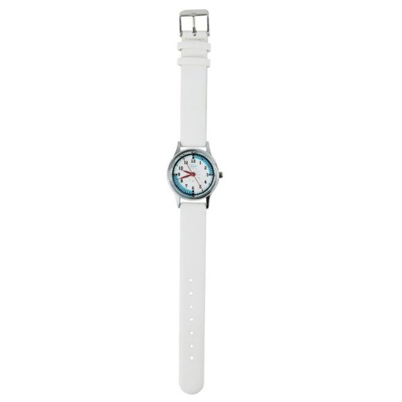 Nurse Medical Small Face White Leather Watch NIB! - Picture 2 of 2